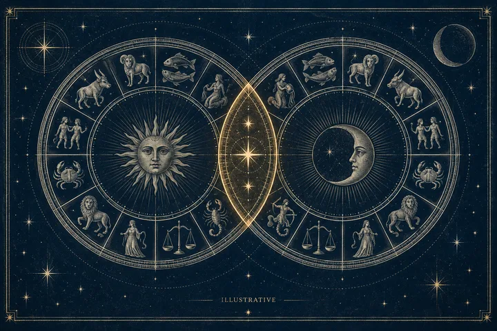 Editorial illustration accompanying: How do you tell whether a synastry interpretation is too broad to be useful?