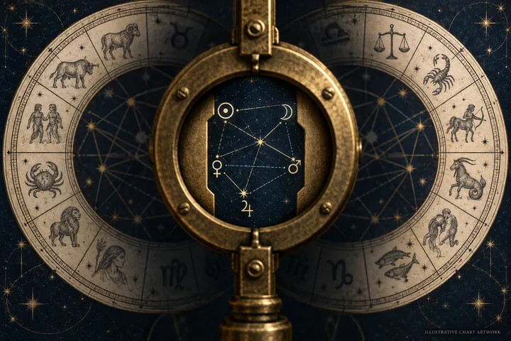 Editorial illustration accompanying: How do you tell whether a synastry interpretation is too broad to be useful?