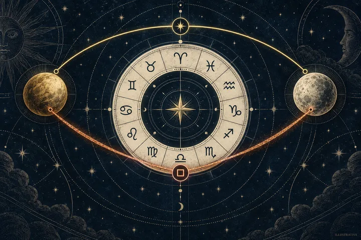 Illustrative planetary pairings comparing supportive flow with challenging tension in synastry