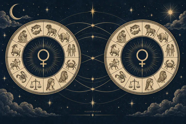 Editorial illustration accompanying: What can a Venus placement comparison contribute to a conversation about appreciation?